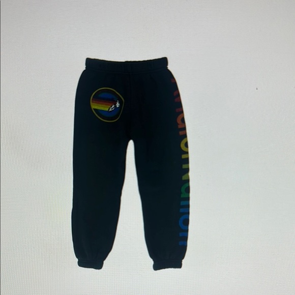 Aviator nation Kids Black Sweatpants with Rainbow detail - Picture 1 of 4